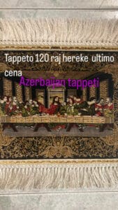 Azerbaijan Tappeti Milano Tappeto azerbaigiano decorato con ricamo tradizionale della scena di un banchetto.